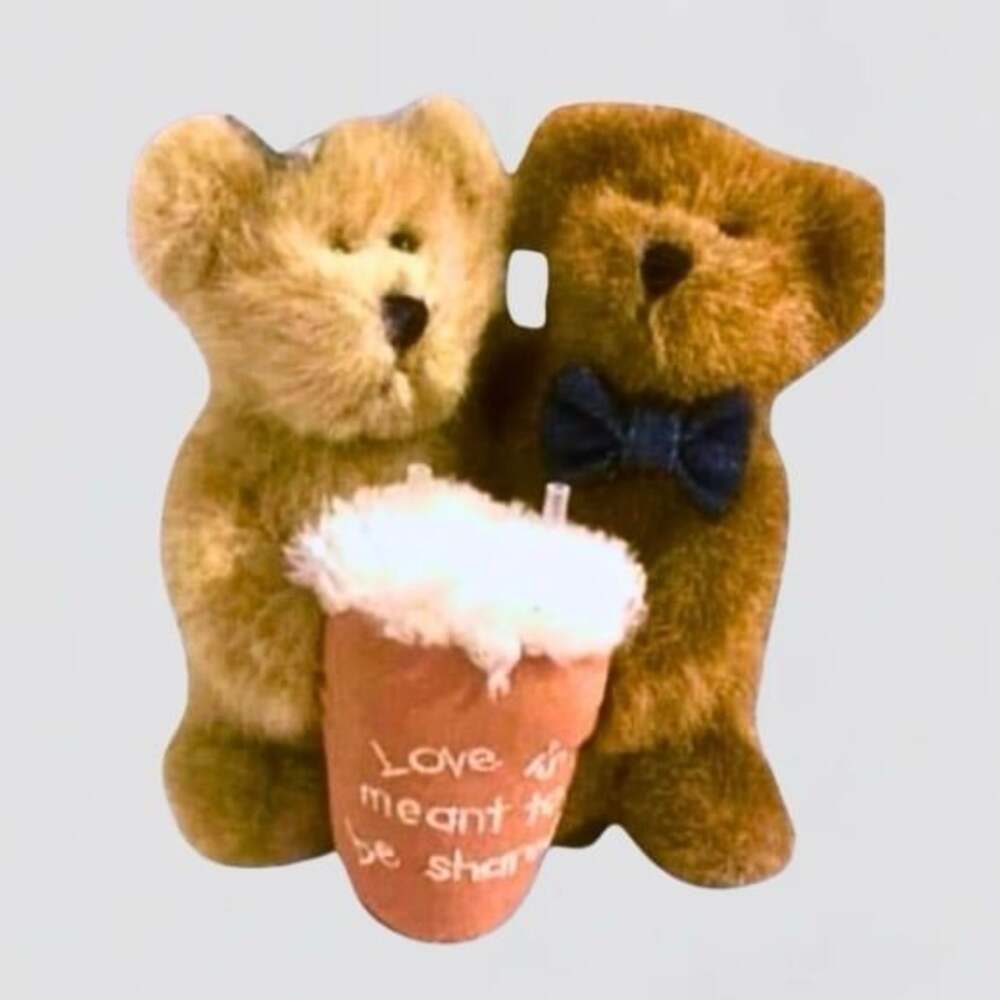 Boyds The Head Bean Plush Bear Cup “Love is Meant to Be” Original Tags